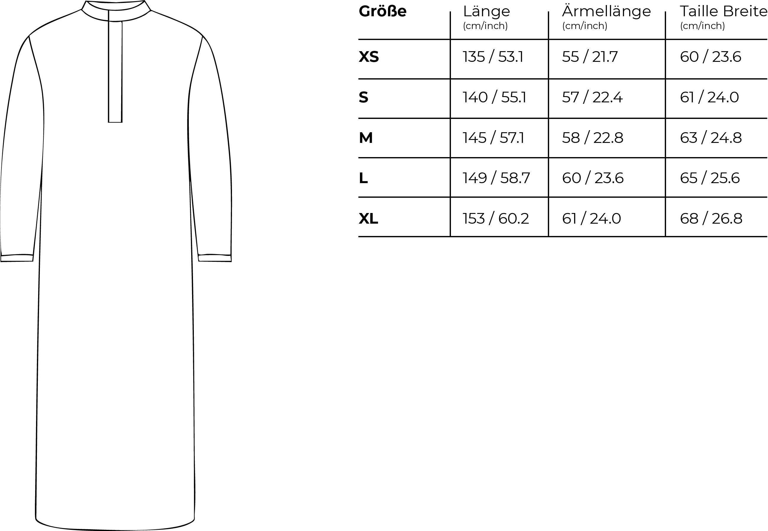 Größentabelle