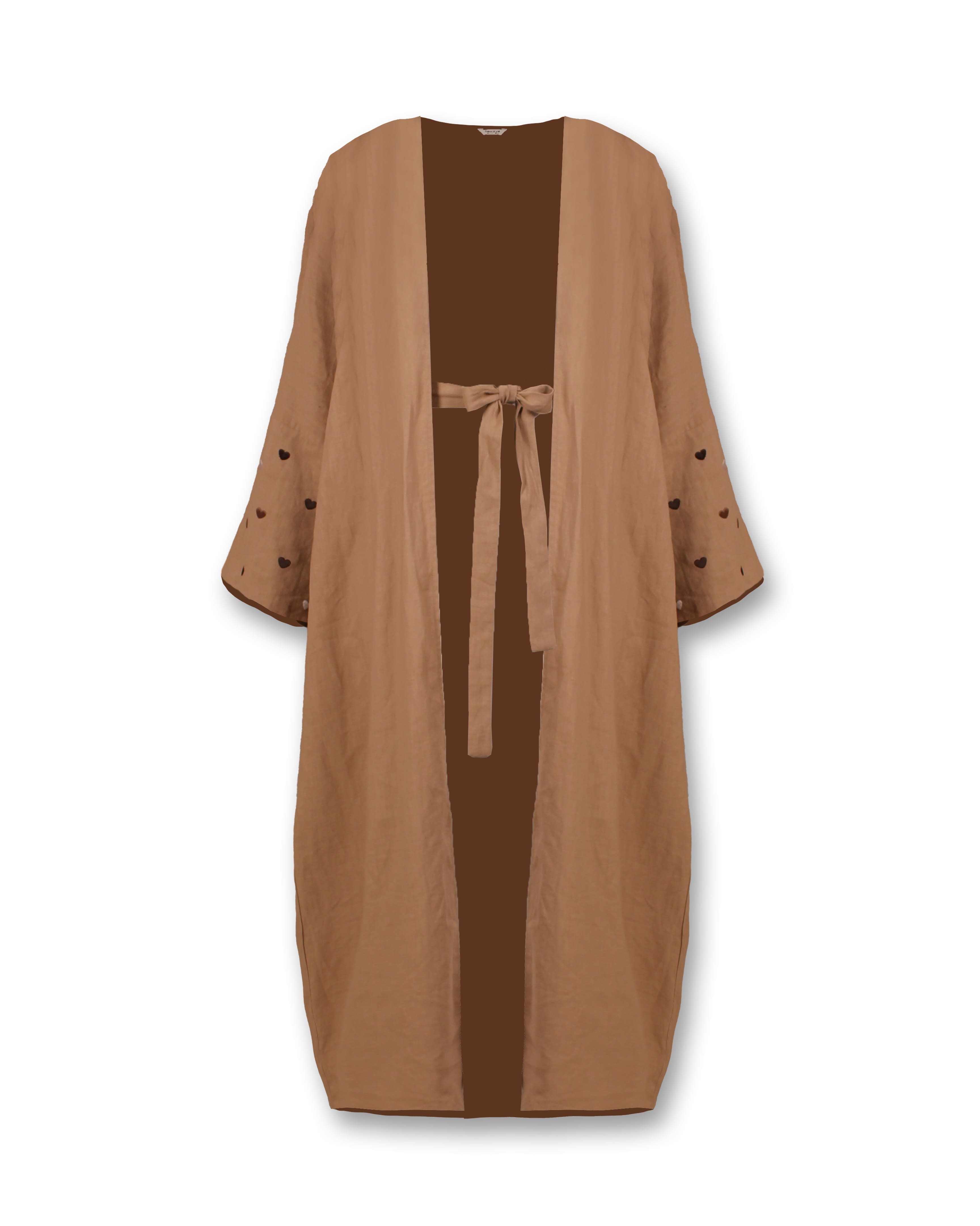 Produktbild der Grace Abaya in Beige – klassisch-eleganter Modest Fashion Stil